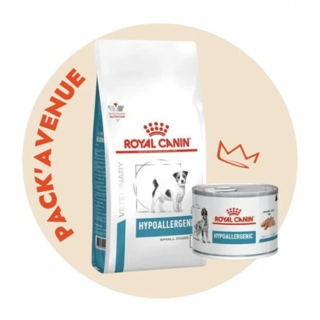 Pack'Avenue Royal Canin Dog Hypoallergenic Small Dog Sac 3,5kg Avec 12 Boîtes Mousse 1 Pack'Avenue Royal Canin Dog Hypoallergenic Small Dog Sac 3,5kg Avec 12 Boîtes Mousse
