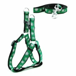 Unbranded 1pcs Dog Harness Leash Pet Products Adjustbale Dot Printed Harness And Leash Outdoor Walkding (Vert)