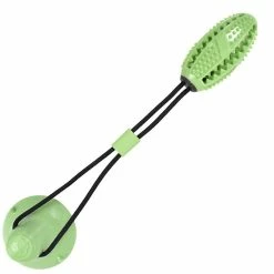 Unbranded Pet Dog Toy Anti-morsure Et Résistant à L’usure Ball Food Spill Toy Dog Tug-of-war Rope Ball Sucker Toy Green