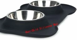 Fairry Pet Dog Bowls 2 Bols Pour Chiens En Acier Inoxydable, Bols D’alimentation Alimentaire, Noir -Pet Soin 178561110 max