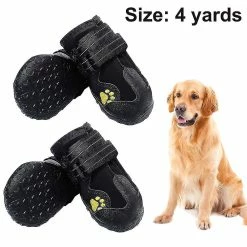 Yskaze 4pcs Set Dog Boots, Chaussures De Chien Imperméables, Bottines Pour Chiens Avec Semelle Antidérapante Robuste Velcro Réfléchissante Et étanches Aux Dérapages, Chaussures Pour Chiens En Plein Air Pour Moyennes à Grandes