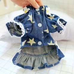 Dawnell Daisy Dress Super Dog Clothes Pour Chiens Pet Clothes Tenues Pour Petit Printemps Été Coton Imprimé Yorkies Bleu -Pet Soin 186483592 max