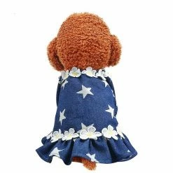 Dawnell Daisy Dress Super Dog Clothes Pour Chiens Pet Clothes Tenues Pour Petit Printemps Été Coton Imprimé Yorkies Bleu -Pet Soin 186483626 max