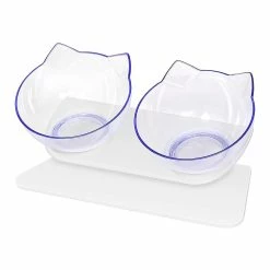 Wonderful Fong Double Cat Dog Bowls Elevated Cat Food Water Bowls With Raised Stand 15 Tilted Raised Pet Feeder Bowl Pour Chats Et Petits Chiens