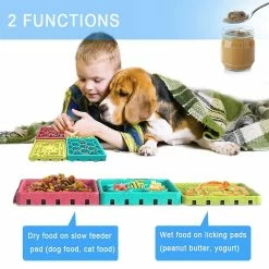 Island Ensemble De Coussinets D’alimentation Pour Chiens, 2pcs Dog Slow Feeder Et 2 Pcs Lick Pad Combo Avec Ventouse Dog Bowl Intéressant Interactif Slow Feeder Dog Bowl -Pet Soin 190279045 max 1