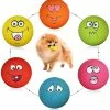 Wonderful Smile Face Dog Squeaky Toys Soft Latex Squeak Balls Pour Chiot Petit Moyen Chiens De Compagnie 6 Pcs / Set