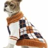 Yuzee Vêtements Pour Animaux De Compagnie Le Diamond Plaid Cat Dog Sweater, Accessoires Pour Chiens, Vêtements Pour Chiens, Sweat-shirts Pour Animaux De Compagnie (curcuma, Xs)