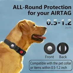 Yuzee Airtag Dog Collar Holder [2 Pack] Silicone Imperméable à L’eau Protection Air Tag Cat Collar Cover, Anti-lost Locator Case Pour Apple Airtags Compatible Avec Pe -Pet Soin 195318272 max 2