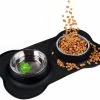 Yuzee Dog Bowl Ensemble De Bol Double Antidérapant En Acier Inoxydable, Avec Tampon En Silicone Anti-déversement, Bol D’eau Détachable Pour Animaux De Compagnie, Utilisé Pour Les Petites Et Moyennes Tailles