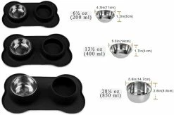 Yuzee Dog Bowl Ensemble De Bol Double Antidérapant En Acier Inoxydable, Avec Tampon En Silicone Anti-déversement, Bol D’eau Détachable Pour Animaux De Compagnie, Utilisé Pour Les Petites Et Moyennes Tailles -Pet Soin 195318360 max