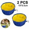 Giveuphesit Dog Bowl Travel Bowls Pliable Pour Chien De Compagnie, étanche Portable Sur Le Pouce Avec Bol D’alimentation à Fermeture à Glissière Et Bol à Boire (2 Bols De Voyage)