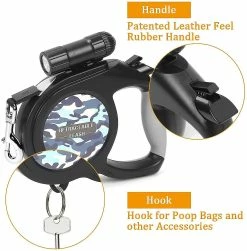 Unbranded 8m Dog Leash Ceinture Rétractable Laisse Avec Lampe De Poche Amovible, Poignée Antidérapante Pour -Pet Soin 208473461 max