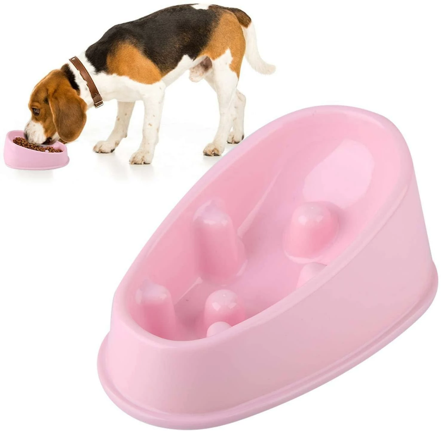 Tinor Dog Slow Feeder Bowl Anti-gulping Pet Slower Food Feeding Vaisselle - Durable Empêchant L’étouffement Healthy Design Dogs Bowl (petit Rose) 3 Tinor Dog Slow Feeder Bowl Anti-gulping Pet Slower Food Feeding Vaisselle - Durable Empêchant L’étouffement Healthy Design Dogs Bowl (petit Rose) – Image 3