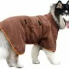 Yskaze Serviette De Peignoir Pour Chien - Microfibre Séchage Rapide Super Absorbant Pet Dog Cat Bath Robe Serviette, Douce