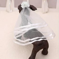 Unbranded Pet Dog Puppy Cat Headdress Wedding Veil Headwear Hair Clips Toilettage Pour Mariée