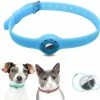 Unbranded Airtag Dog Collar Holder Airtag Cat Collier Avec 1 Film De Protection Hd 9-19.5inch Soft Silicone Dog Colliers