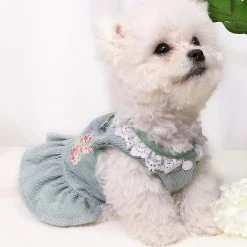 JUSTUP Dog Sling Dress Rabbit Patch Lace Princess Puppy Dress Skirt Cool Summer Pet Cat Dog Clothes (taille Xs) -Pet Soin 279263902 max