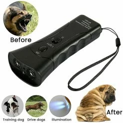 Unbranded Pet Gentle Ultrasonic Anti Dog Barking Trainer Led Light Gentle Chaser Device Repeller