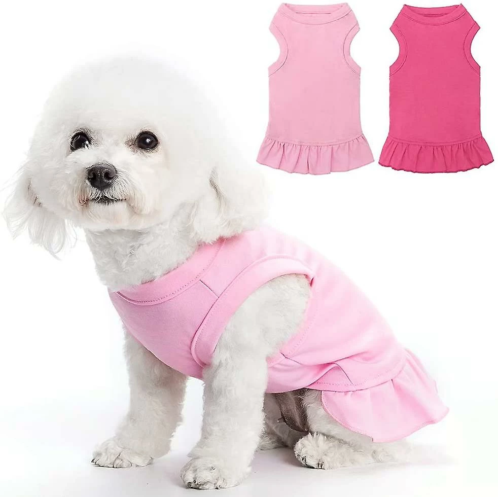 Yskaze 2 Pack Blank Dog Shirt Skirt - Vêtements Mignons Doux Respirants Pour Animaux De Compagnie, Robe Sans Manches Pour Filles, T-shirts Pour Chiens Vêtements, Tenues Pour Chiens, Chemise De Chien Unie Pour Pu 1 Yskaze 2 Pack Blank Dog Shirt Skirt - Vêtements Mignons Doux Respirants Pour Animaux De Compagnie, Robe Sans Manches Pour Filles, T-shirts Pour Chiens Vêtements, Tenues Pour Chiens, Chemise De Chien Unie Pour Pu