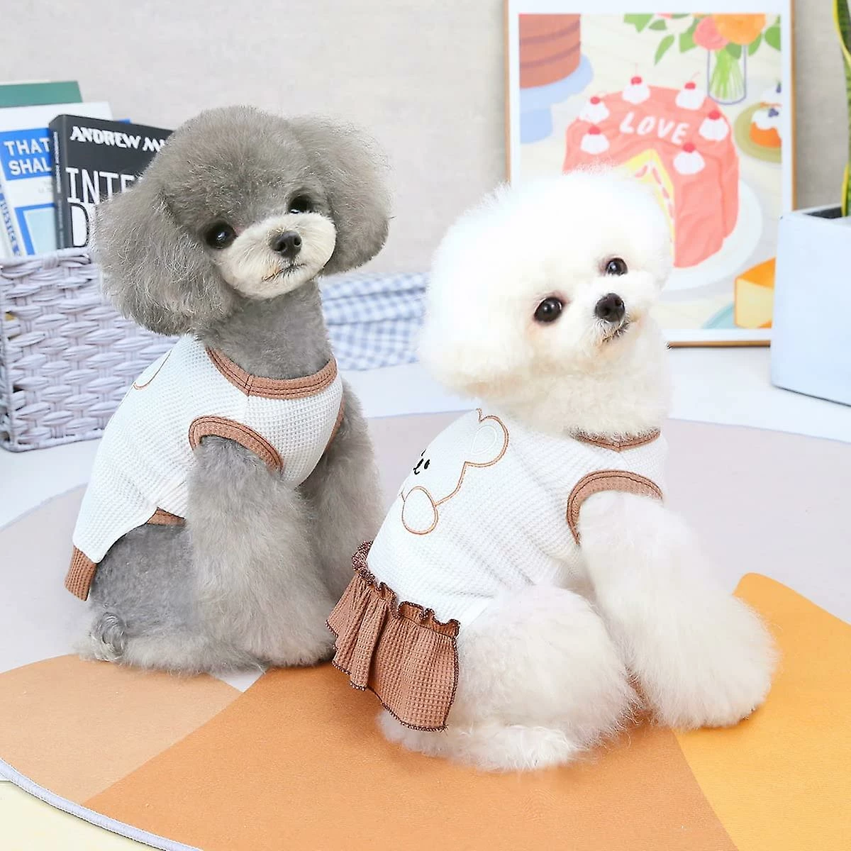 Yskaze 2 Pack Dog T-shirts & Dress Cooling Waffle Puppy Kitten Sleeveless Vest Respirant Dog Cat Vest For Spring Summer Pet Tee Shirt Cute Dog Apparel 3 Yskaze 2 Pack Dog T-shirts & Dress Cooling Waffle Puppy Kitten Sleeveless Vest Respirant Dog Cat Vest For Spring Summer Pet Tee Shirt Cute Dog Apparel – Image 3