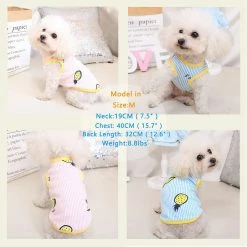 Yskaze 2 Pack Dog Shirt Jupe Rayé Imprimé T-Shirts Coton Gilet Plissé Vêtements Chiot Vêtements D’été Mignon Fille Garçon Tops Doux Pet Vêtements Pour Petit Moi -Pet Soin 284660220 max