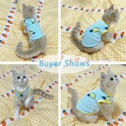 Yskaze 2 Pack Dog Shirt Jupe Rayé Imprimé T-Shirts Coton Gilet Plissé Vêtements Chiot Vêtements D’été Mignon Fille Garçon Tops Doux Pet Vêtements Pour Petit Moi -Pet Soin 284660226 max
