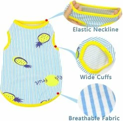 Yskaze 2 Pack Dog Shirt Jupe Rayé Imprimé T-Shirts Coton Gilet Plissé Vêtements Chiot Vêtements D’été Mignon Fille Garçon Tops Doux Pet Vêtements Pour Petit Moi -Pet Soin 284660231 max