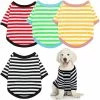 Yskaze 4 Pièces Chemise De Chien Petit Chien Rayé T Shirt Pet Apparel Puppy Sweatshirt Dog Vêtements Pour Chiens De Petite à Moyenne Taille