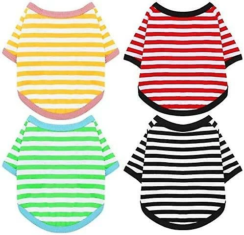 Yskaze 4 Pièces Chemise De Chien Petit Chien Rayé T Shirt Pet Apparel Puppy Sweatshirt Dog Vêtements Pour Chiens De Petite à Moyenne Taille 3 Yskaze 4 Pièces Chemise De Chien Petit Chien Rayé T Shirt Pet Apparel Puppy Sweatshirt Dog Vêtements Pour Chiens De Petite à Moyenne Taille – Image 3