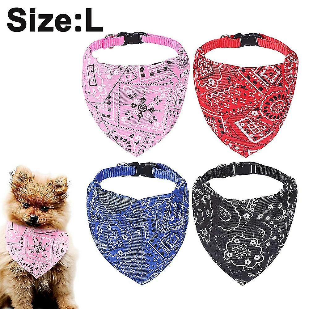 Unbranded Dog Bandana, 4 Pcs Anniversaire Cadeau De Noël Lavable Dog Bandana - Rouge Noir Bleu Rose Coton Plaid Impression Dog Bibs Kerchief Set Foulard Accessoire 1 Unbranded Dog Bandana, 4 Pcs Anniversaire Cadeau De Noël Lavable Dog Bandana - Rouge Noir Bleu Rose Coton Plaid Impression Dog Bibs Kerchief Set Foulard Accessoire