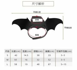 CDM Pet Costume Cats Puppy Dog Bat Wings Habiller Les Vêtements Pour La Décoration De La Fête D’Halloween Envoyer La Cloche -Pet Soin 292400561 max