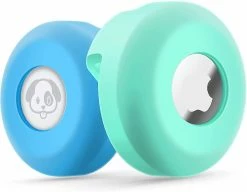 Tiny-witch Airtag Dog Collar Holder [2 Pack] Silicone Waterproof Air Tag Air Tag Cat Collar Cover, Anti-lost Locator Case (noir)