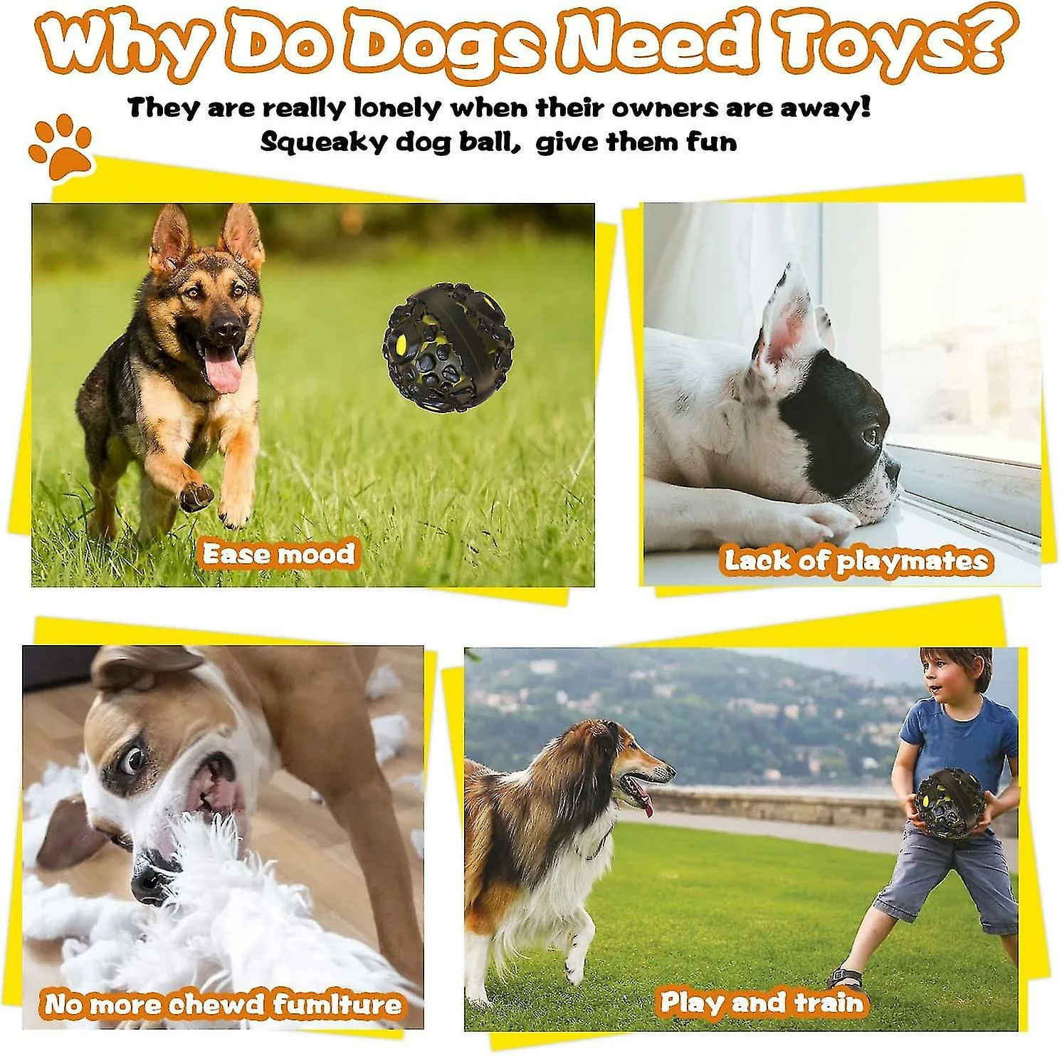 Tinor Jouet Pour Chien Pour Mâcheurs Agressifs Dents Propres Ennuyées Caoutchouc Et Abs Double Couche Robuste Couine Chien Jouet Interactif Dog Ball Pour Chiens De Taille Moyenne 5 Tinor Jouet Pour Chien Pour Mâcheurs Agressifs Dents Propres Ennuyées Caoutchouc Et Abs Double Couche Robuste Couine Chien Jouet Interactif Dog Ball Pour Chiens De Taille Moyenne – Image 5