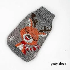 Unbranded (S) Noël Chat Dog Sweater Pullover Winter Dog Vêtements Pour Petits Chiens Couleur Gris Cerf