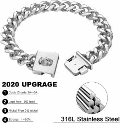 Unbranded Big Dog Chain Collar 23mm Heavy Duty Thick Cuban Link Dog Collar Acier Inoxydable Métal (20inch) -Pet Soin 307138017 max