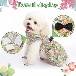 Yskaze Mignon Flower Girl Dog Dress Pet Clothes - Belle Jupe Pet Puppy Pleine De Motifs De Fleurs, Parfait Pour Le Port Quotidien, Les Vacances Et La Prise De Photos -Pet Soin 308814867 max