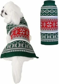 Unbranded Green Christmas Winter Warm Dog Pullover Hoodie 5 Unbranded Green Christmas Winter Warm Dog Pullover Hoodie -Pet Soin 308937283 max