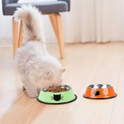 Wonderful Fong 3pcs Pet Bowl En Acier Inoxydable Base Antidérapante Dog Bowl Cat Bowl Avec 2 Cuillères à Nourriture -Pet Soin 309263146 max