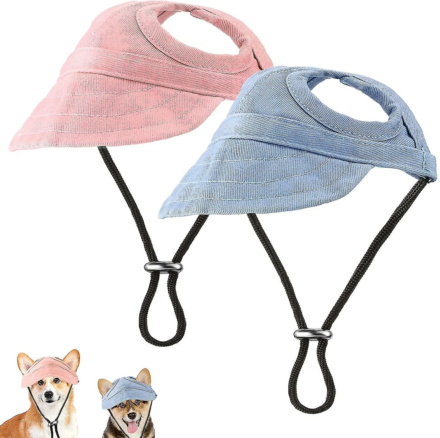 Visvin 2 Pcs Pet Baseball Outdoor Cap Réglable Summer Pet Cap Dog Outdoor Sunbonnet 1 Visvin 2 Pcs Pet Baseball Outdoor Cap Réglable Summer Pet Cap Dog Outdoor Sunbonnet