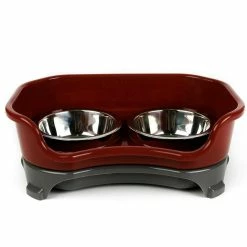 Unbranded Dog Bowl Cat Bowl Pet Cat Double Vasque Bol Anti-éclaboussures (Café) -Pet Soin 312863329 max