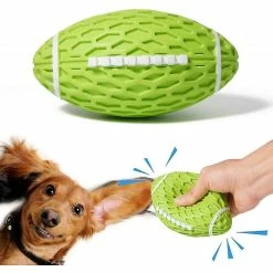 Unbranded Dog Toys Ball Pet Squeaky Toys Rubber Rugby Ball Interactif Et Trainning Chew Toys Fetch Toy Ball