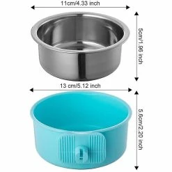 Unbranded Crate Dog Bowl, Stainless Steel Amovable Hanging Food Water Cage Cup 6 Unbranded Crate Dog Bowl, Stainless Steel Amovable Hanging Food Water Cage Cup -Pet Soin 314812481 max