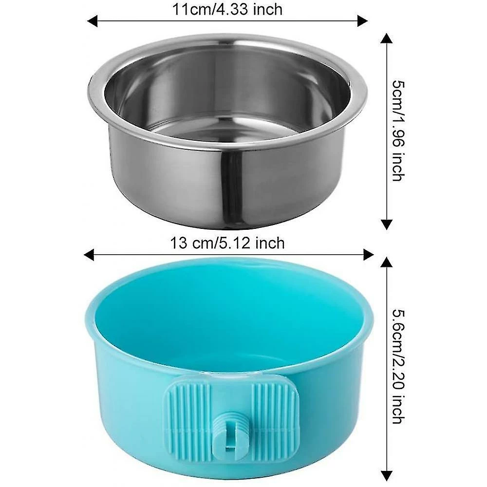 Unbranded Crate Dog Bowl, Stainless Steel Amovable Hanging Food Water Cage Cup 2 Unbranded Crate Dog Bowl, Stainless Steel Amovable Hanging Food Water Cage Cup – Image 2