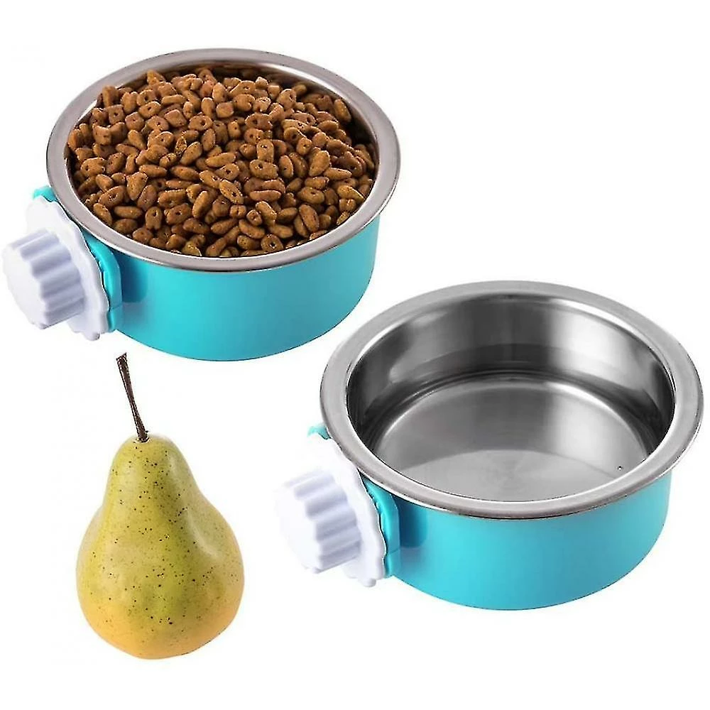 Unbranded Crate Dog Bowl, Stainless Steel Amovable Hanging Food Water Cage Cup 3 Unbranded Crate Dog Bowl, Stainless Steel Amovable Hanging Food Water Cage Cup – Image 3