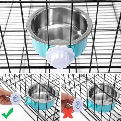 Unbranded Crate Dog Bowl, Stainless Steel Amovable Hanging Food Water Cage Cup 8 Unbranded Crate Dog Bowl, Stainless Steel Amovable Hanging Food Water Cage Cup -Pet Soin 314812493 max