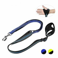 Sajygv Sajy Dog Leash Reflective Comfortable Grip Sangle De Traction Télescopique Pour Chiens Bleu