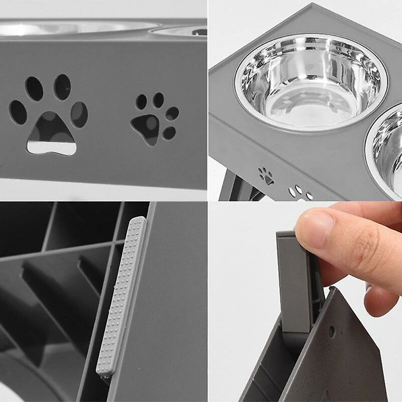 Unbranded Antidérapant Double Dog Bowls Réglables Hauteur Pet Feeding Dish Feeding 2 Unbranded Antidérapant Double Dog Bowls Réglables Hauteur Pet Feeding Dish Feeding – Image 2