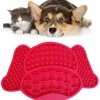 Sajygv Sajy Silicone Dog Lick Pad Pet Food Feeder Bowl Puppy Cat Butter Dispensing Feeding Bath Mat (rouge)