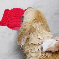 Sajygv Sajy Silicone Dog Lick Pad Pet Food Feeder Bowl Puppy Cat Butter Dispensing Feeding Bath Mat (rouge) -Pet Soin 321008309 max