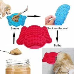 Sajygv Sajy Silicone Dog Lick Pad Pet Food Feeder Bowl Puppy Cat Butter Dispensing Feeding Bath Mat (rouge) -Pet Soin 321008351 max
